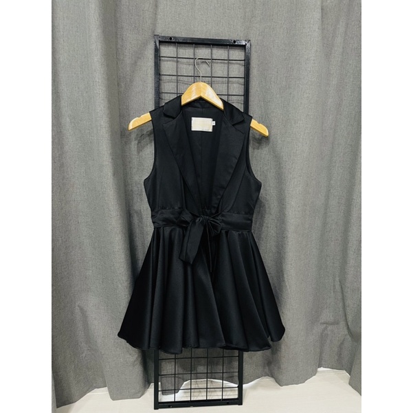 Suri Korean Black Blazer Dress Terusan Dress Party Wanita Hitam Terusan Blazer