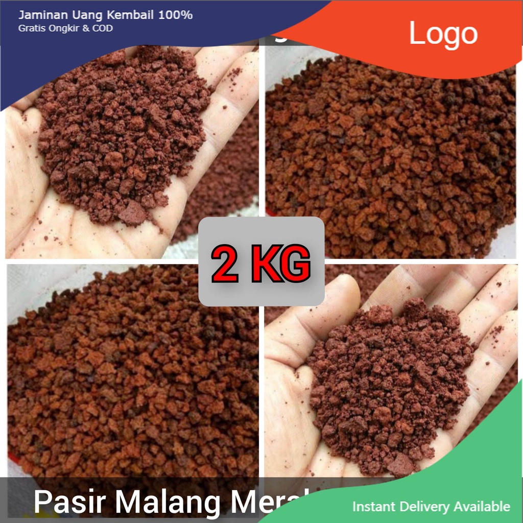 [ PROMO ] 2 kg | pasir malang merah kasar aquascape aquarium | pasir aquarium | pasir malang | pasir