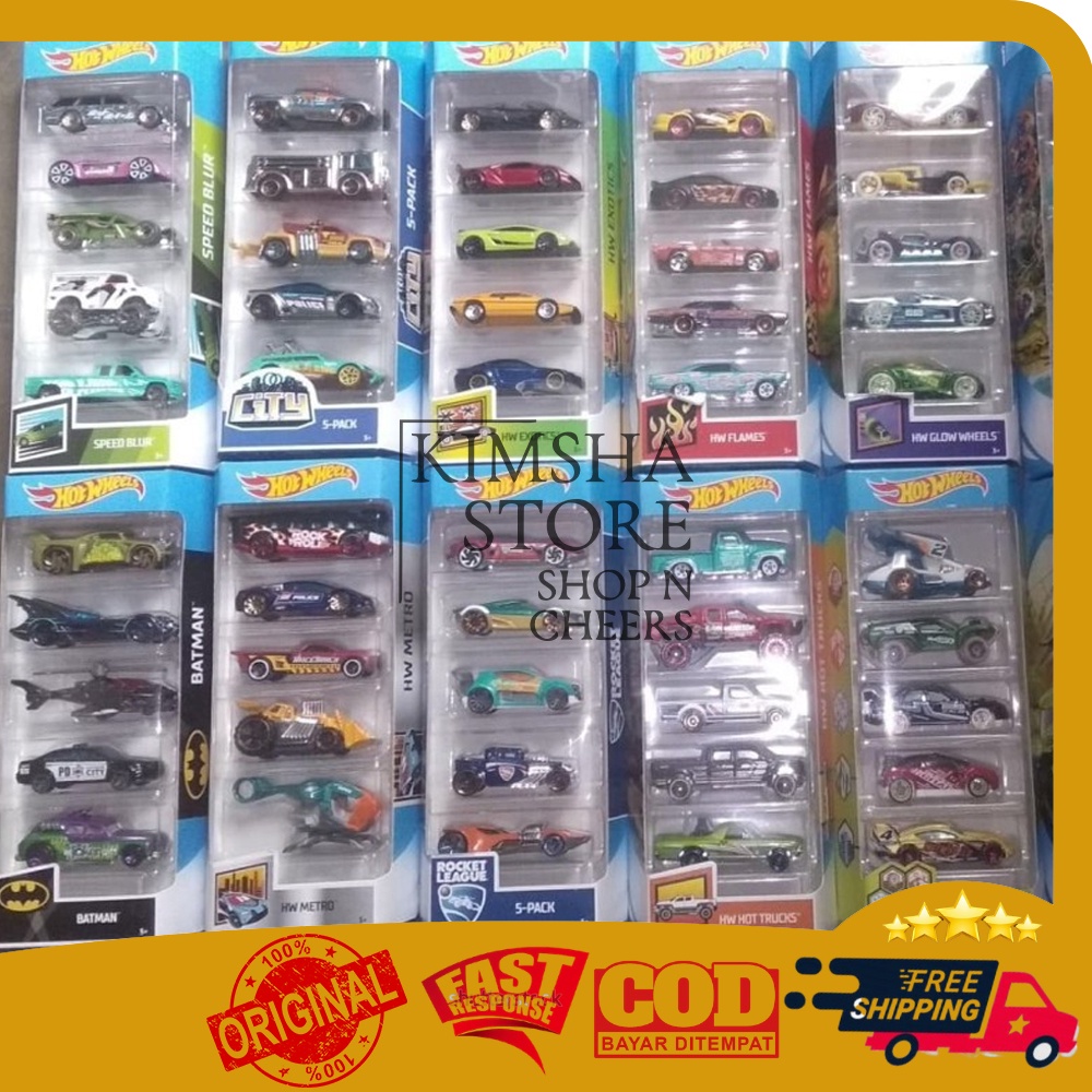 Hot Wheels Gift Pack isi 5 Koleksi Diecast Mainan Mobil Mobilan Anak GiftPack 5 HotWheels Die Cast O