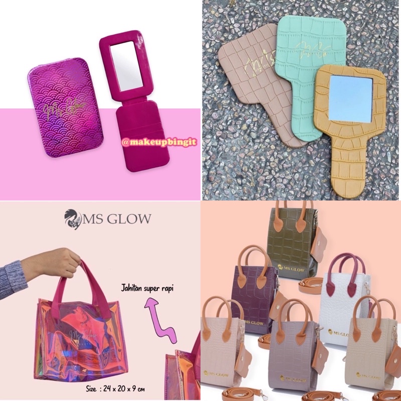 tas ms glow sling bag ms glow cermin ms glow tas msglow hologram