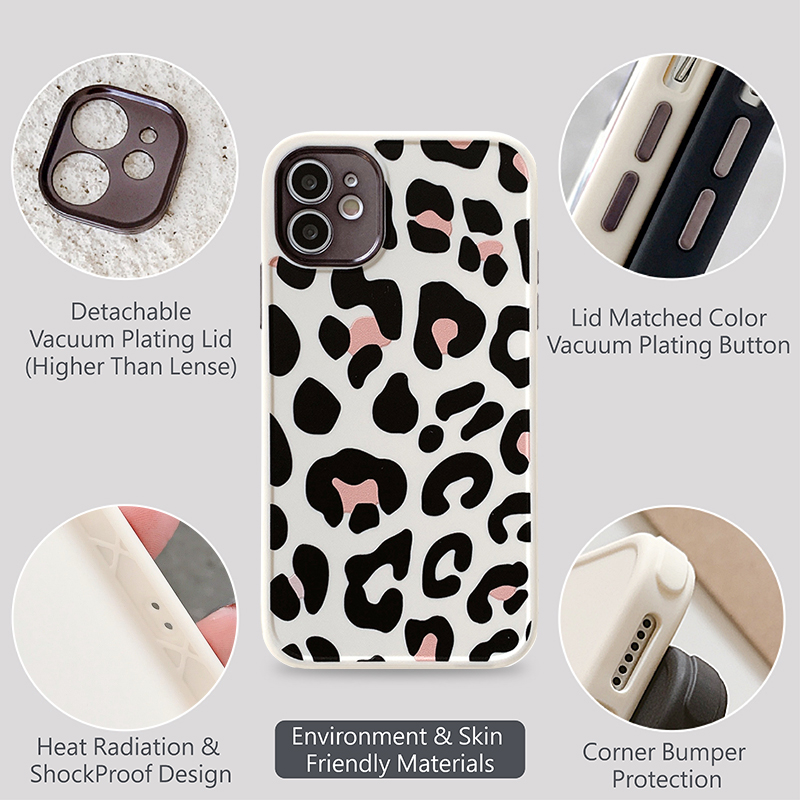 【Removable lens】 casing iphone Leopard print is suitable casing iphone for iPhone 12 pro max iPhone case 11 Pro Max soft case iPhone 7 8 Plus X Xr Xs XsMax se2020 soft shell