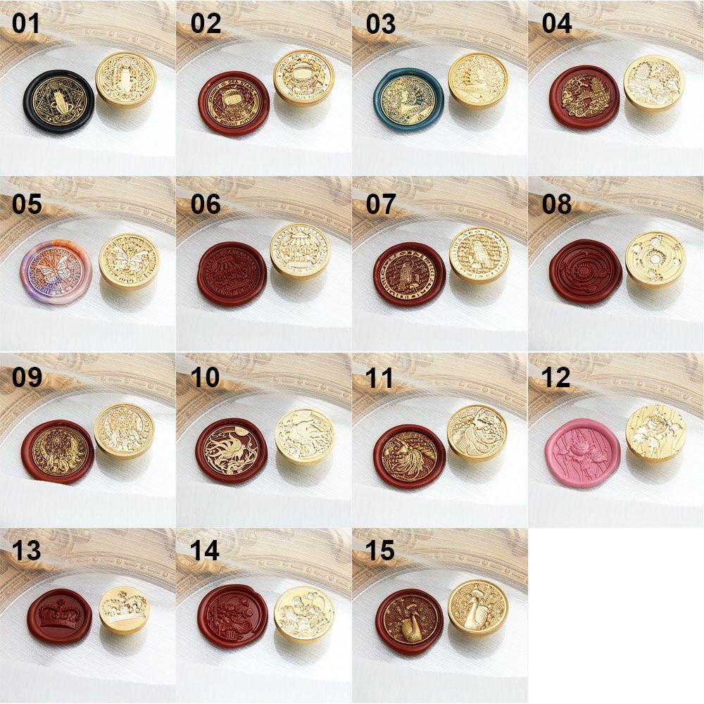 Solighter Wax Seal Stamp Kartu Undangan Pernikahan Festival Gift Wrappin Retro Vintage Sealing Stamp Head