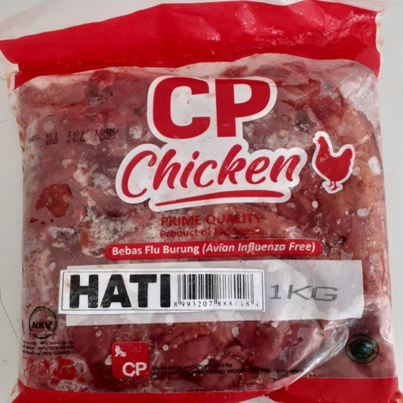 

Hati ayam beku 1kg kemasan CP Chicken