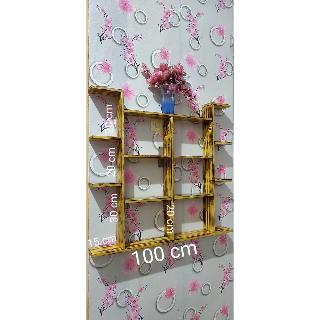 rak dinding kayu jati belanda untuk hiasan dinding
