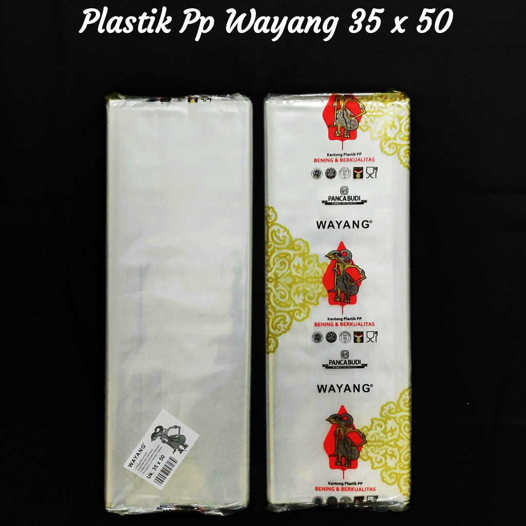 Plastik PP wayang Uk 60x100 / 50x75 / 40x60 / 35x50 / 30x45 / 25x40 /  20x35, PP Bening