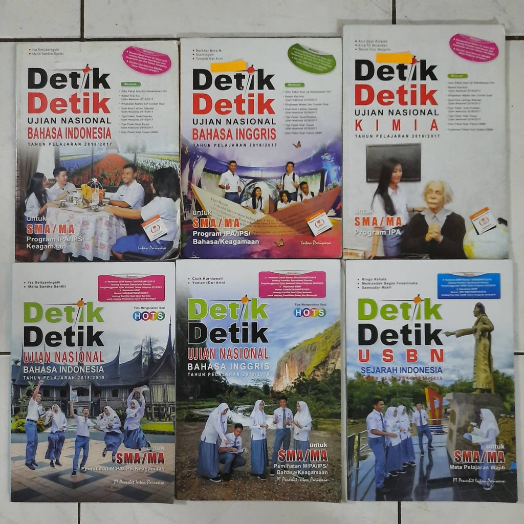 Buku Detik Detik Ujian Nasional Bahasa Indonesia , Inggris , Kimia , Sejarah SMA/MA 2016 2018
