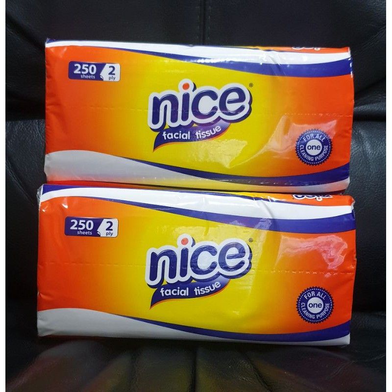 TERMURAH! Tissue Nice Facial Soft Pack 250 Sheet 2 Ply / Tisu Lembut Untuk Wajah