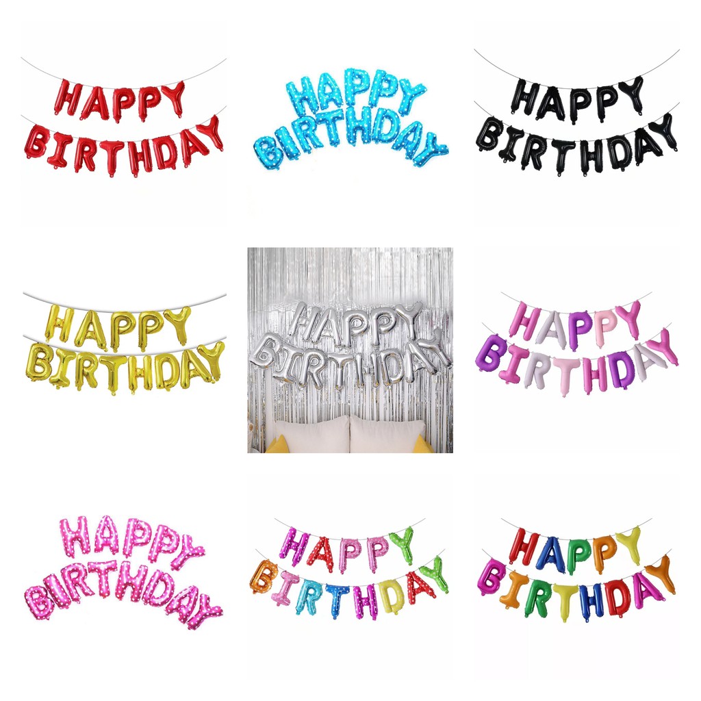 Balon Foil Happy Birthday / Balon Set HBD / Balon Foil HBD