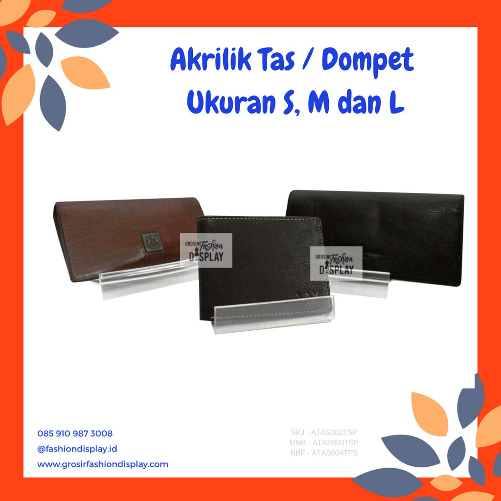 Akrilik Tas Dompet Display Pajangan Tas Dompet Stand Akrilik Untuk Tas Dan Dompet(Bh)