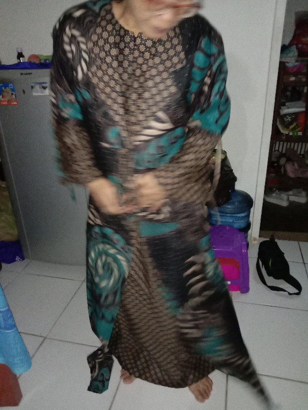 Maura Cople - Sania Ruffle Batik Cople Jazy Gamis Syari - Gamis Kerah Jazz Motif Puser. Cs