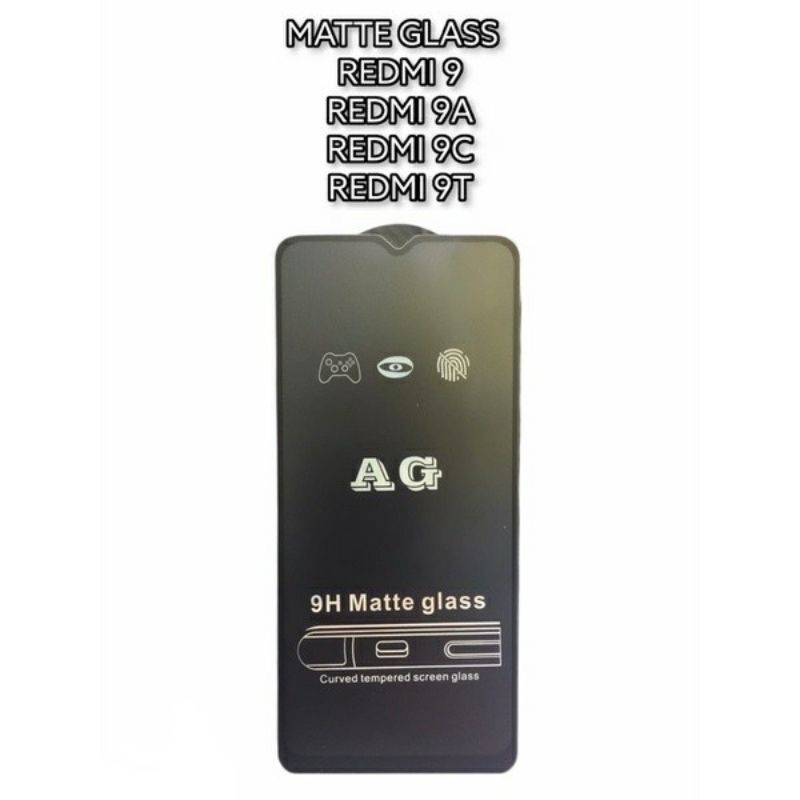 matte glass redmi 9/9A/9C/9T tempered glass TG anti minyak