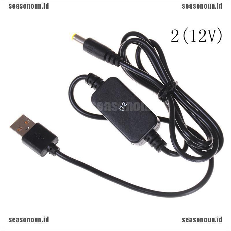 (sea) Kabel Konverter DC-DC USB 5V Ke 9V / 12V Jack 5.5x2.1mm