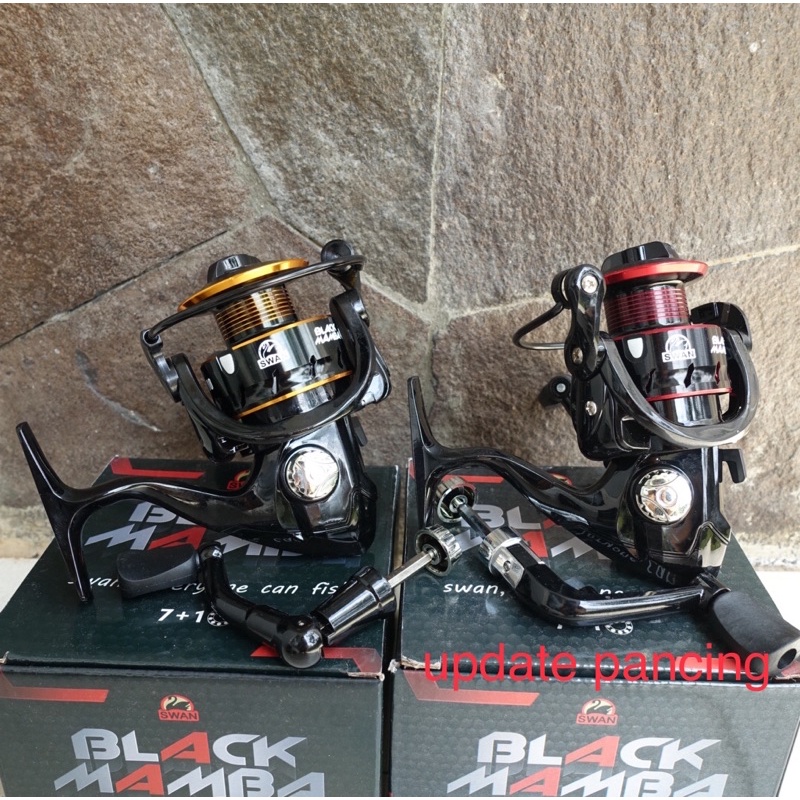 Reel pancing SWAN BLACK MAMBA bonus handle, oneway tidak ada sela 1000 2000 3000 4000 6000