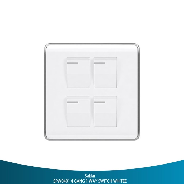 EUROSMART SPW0401 4 GANG 1 WAY SWITCH WHITE