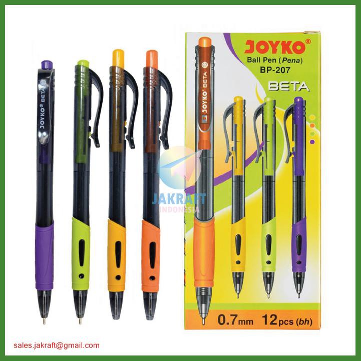 

PULPEN BOLPEN PEN KLIK JOYKO BP-207 BETA (HITAM) 0.7 MM WARNA WARNI