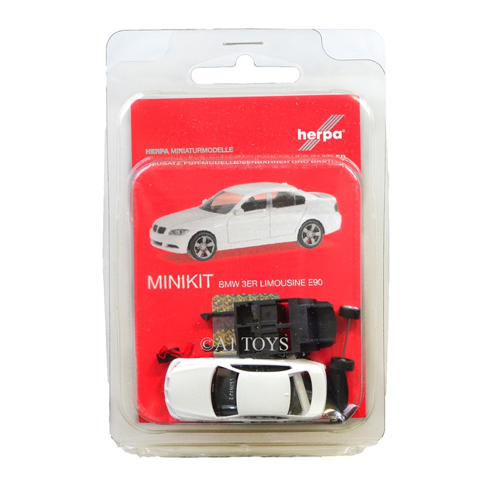Miniatur Model Kit Mobil BMW seri 3 putih E90 Minikit Herpa 5 cm 1:87