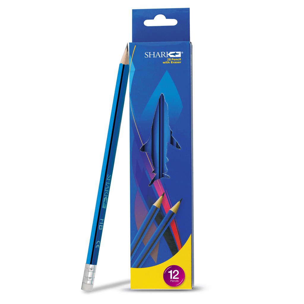 

Shark pensil 2b with eraser unsharpened