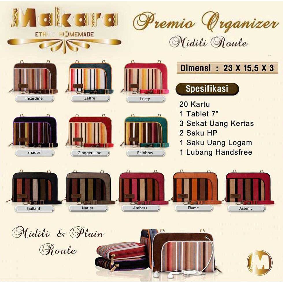 Makara Premio Organizer/MPO Midili/Tas/Dompet Selempang Wanita Cantik/Tablet 7 inch/Termurah