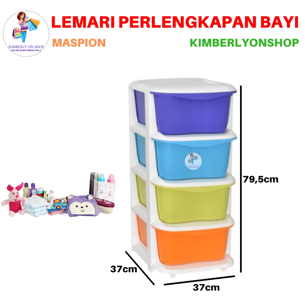 Laci Lemari Pakaian Susun 4 Tower Container S4 Maspion