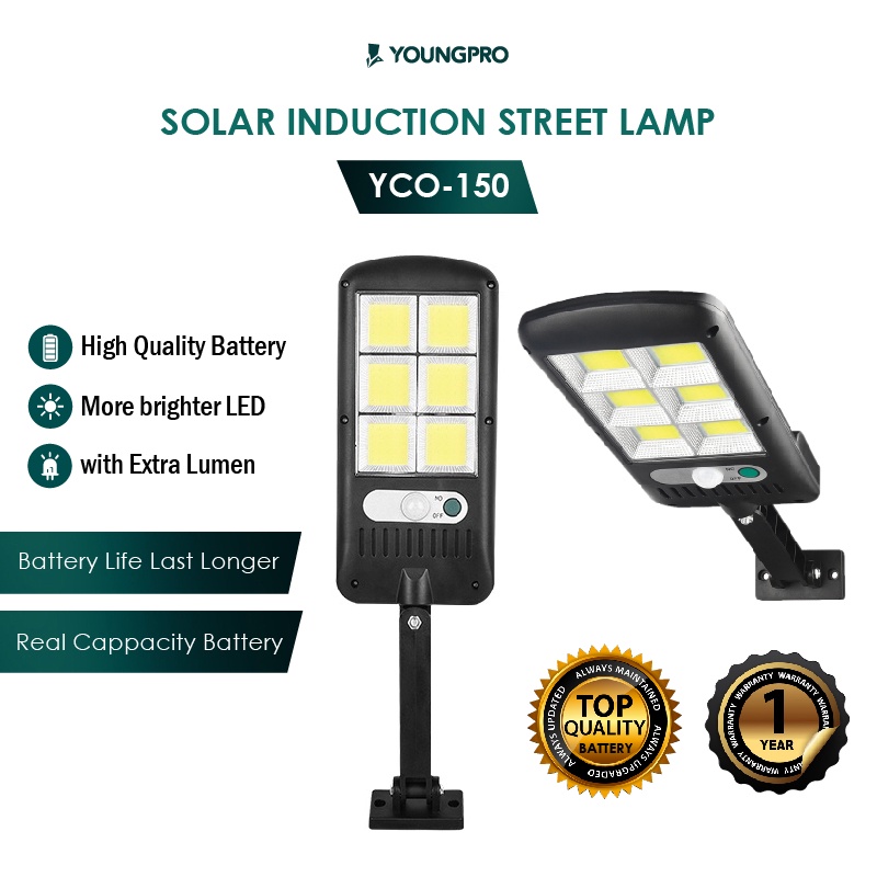 BERGARANSI!! YOUNGPRO Lampu Solar Wall Lamp YSF-100 YCO-150 LED Tenaga Surya Lampu Outdoor 100 LED