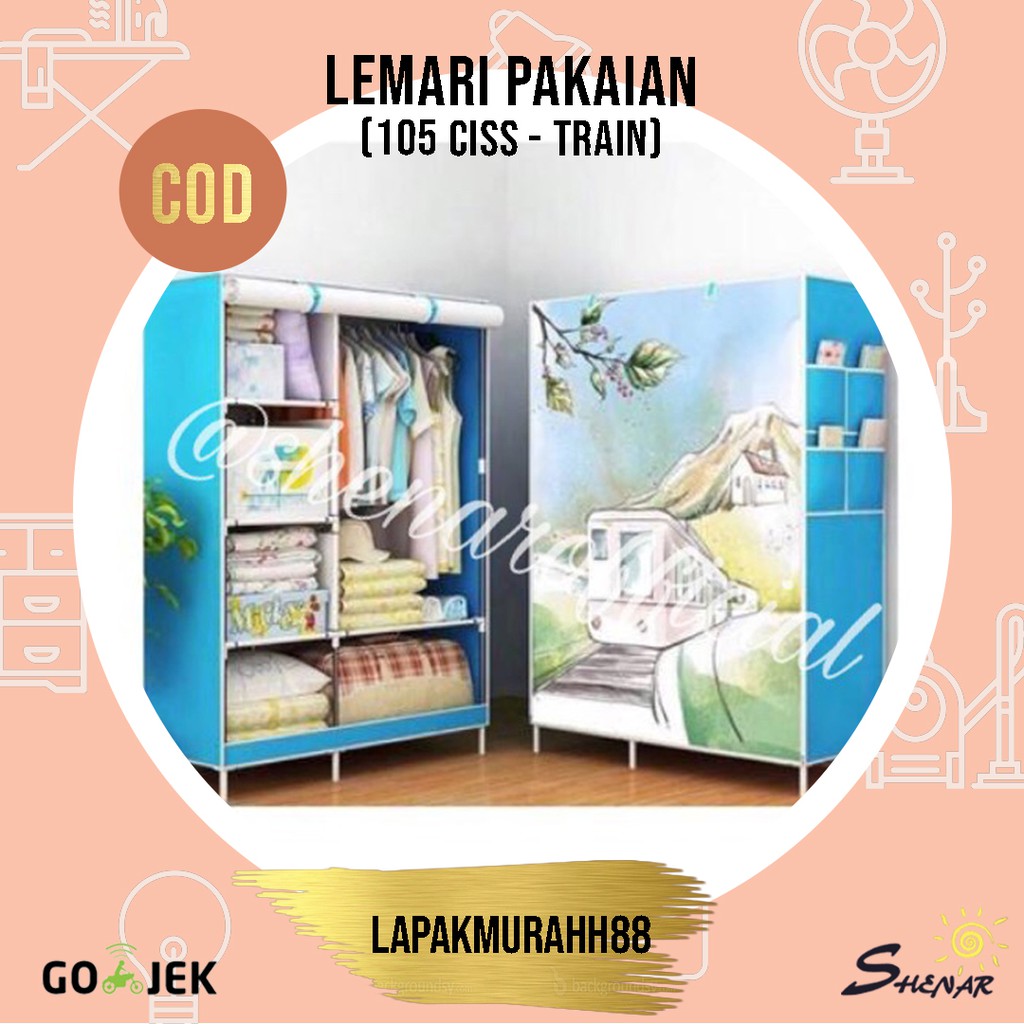 LEMARI PAKAIAN / LEMARI BAJU / RAK BAJU / LEMARI SERBAGUNA PORTABLE 105 CISS, LAPAKMURAHH88