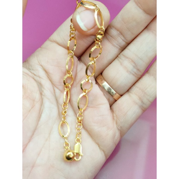 GELANG TANGAN HOLO PERAK 925 LAPIS EMAS 24K WARNA GOLD