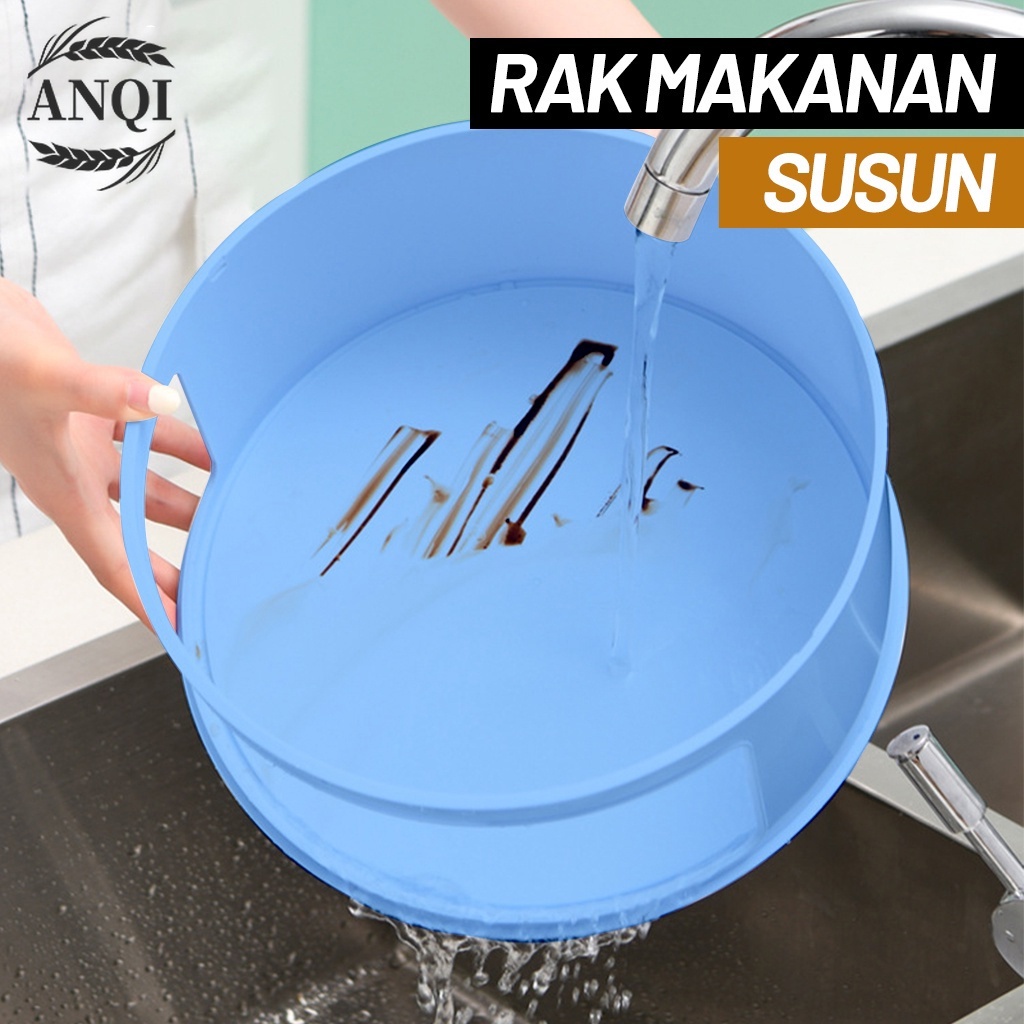 ANQI 1888 Rak Makanan Susun Tetap Hangat Meal Cover Tudung Saji Penyimpanan Makanan Tudung Saji Bertingkat Food Cover Rak