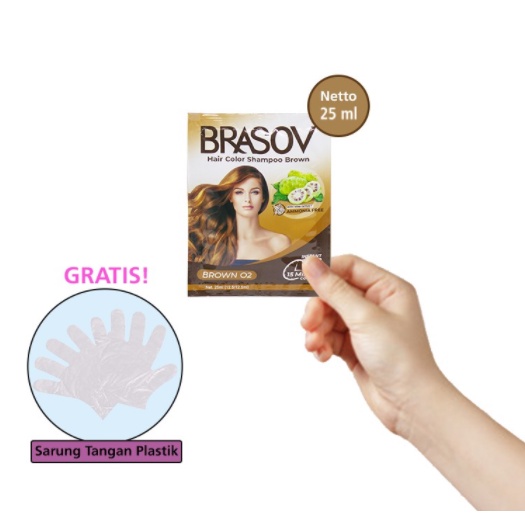 BRASOV Shampoo Pewarna Rambut Brown 25 Ml