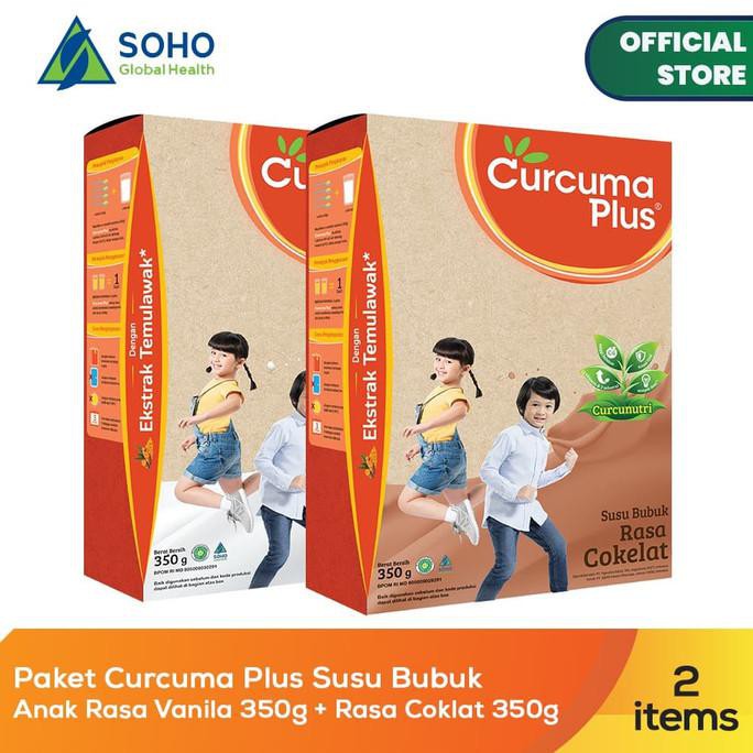 

[[BISA COD]] Paket Curcuma Plus Susu Bubuk Anak Rasa Vanila 350g + Rasa Coklat 350g TERBATAS Kode