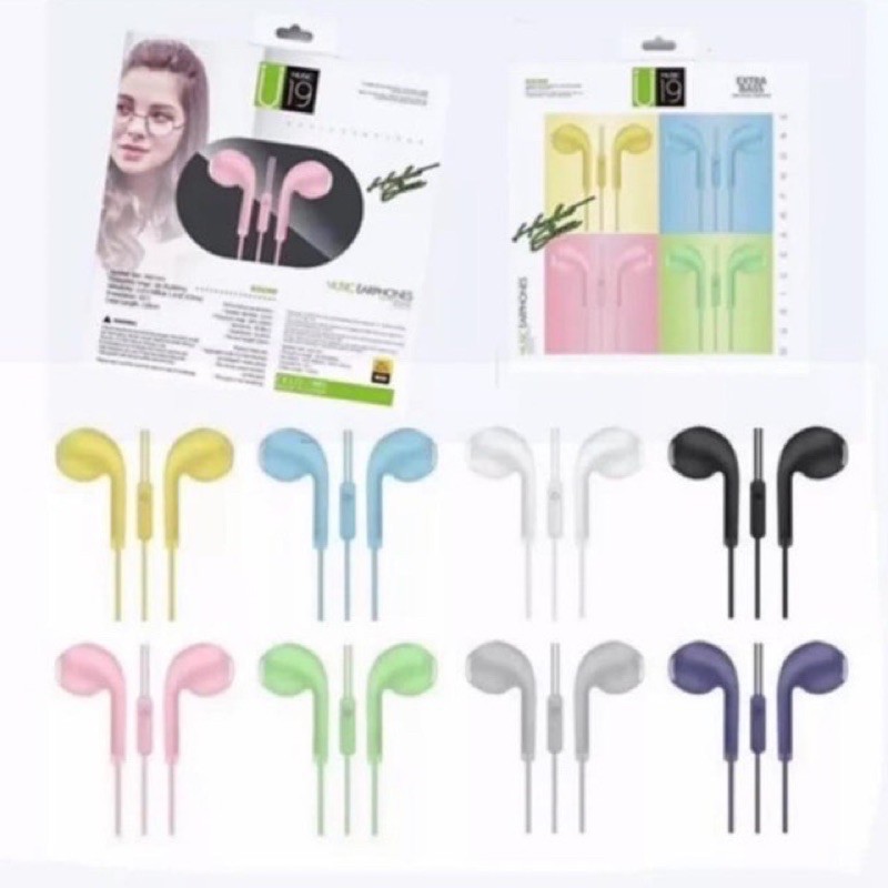 HEADSET / HANDSFREE U19 MACARON / MACARON MATE COLOR HIFI EXTRA BASS