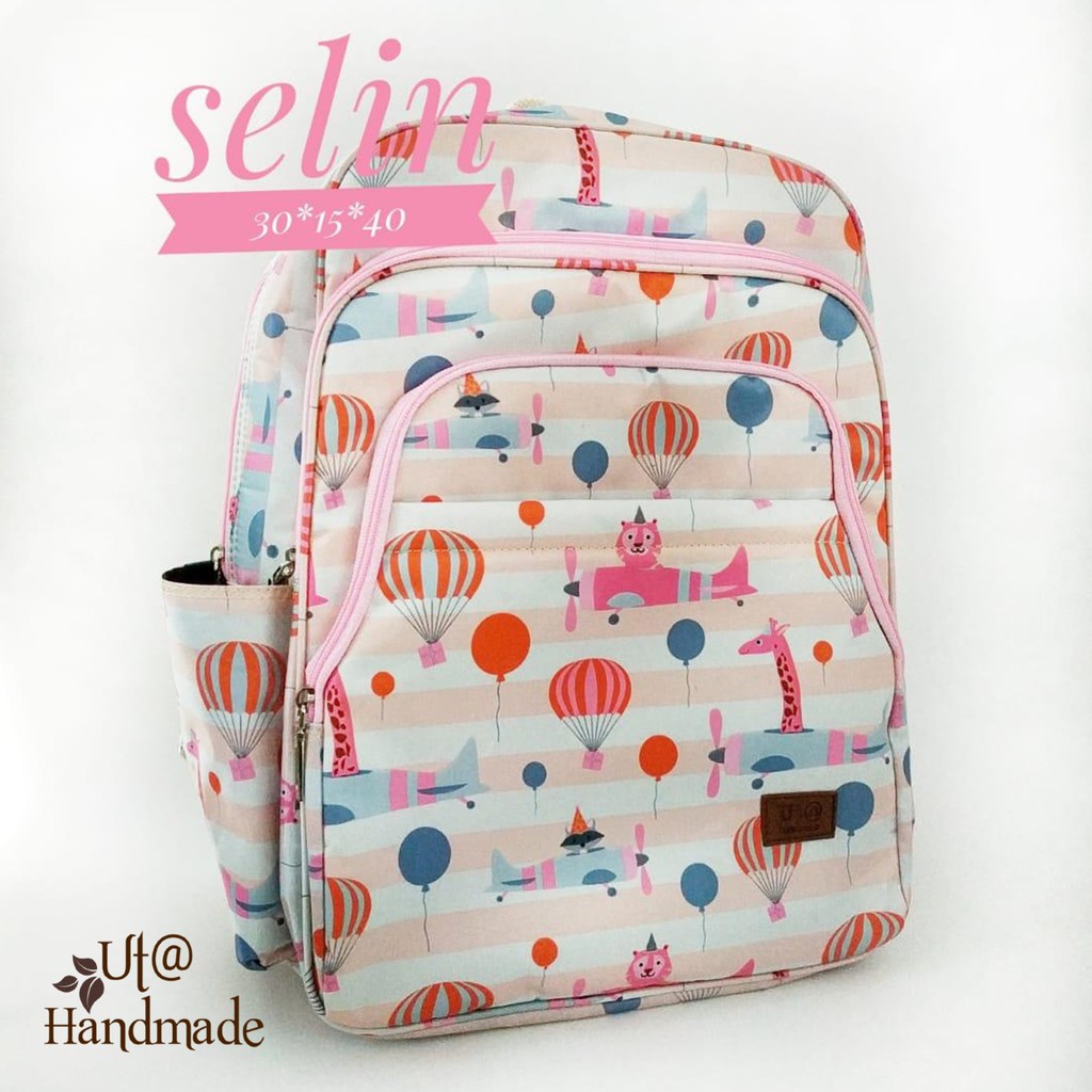 Tas Ransel atau Backpack Handmade Berbahan Longchamp | Seri Selin Kode Pink Balloons ⁣⁣