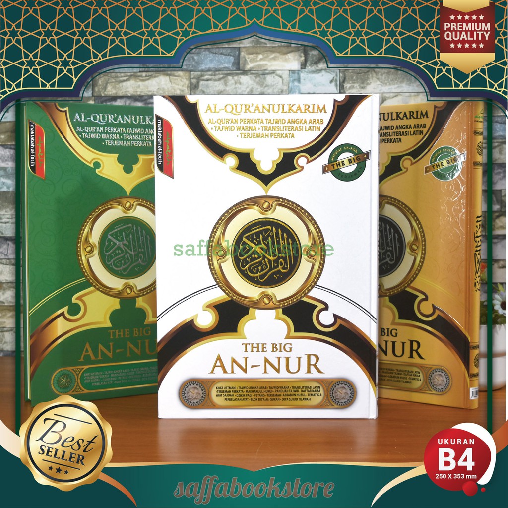 Alquran Jumbo Besar Untuk Lansia Transliterasi Latin Tajwid Warna Angka Arab THE BIG AN-NUR B4 Rasm 
