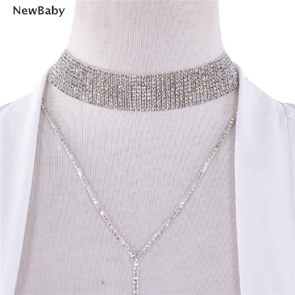 NewBaby Fashion Women Clavicle Necklace Rhinestone Pendant Chain Choker Collar Jewelry ID