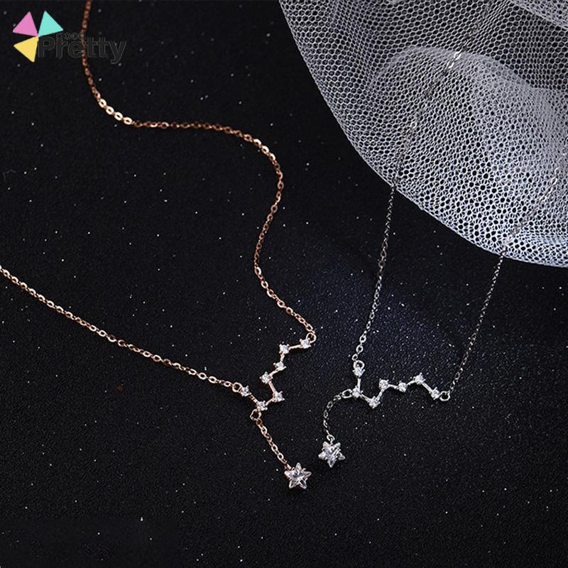 Big Dipper Wanita Trendy Temperamen Cahaya Mewah Desain Niche Rumbai Kalung Indah Sederhana - PD