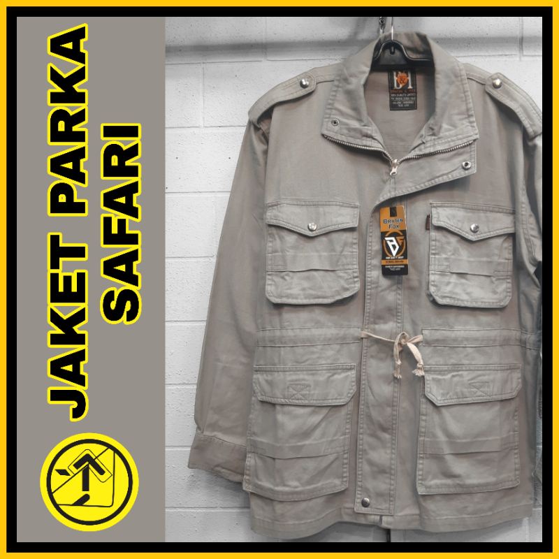 JAKET PARKA SAFARI KANVAS | Berburu, Kantong Banyak, Big Size, Hadiah Ulang Tahun, Mancing, Intel, Detektif, Tebal, Anti Angin Jumbo by~ Bratenfox