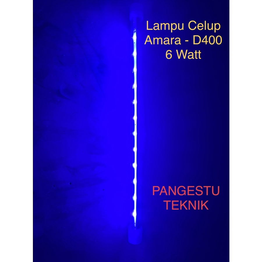 [BIRU] Lampu LED AMARA 40 cm / T4 LED D400 6 Watt / Lampu Celup Aquarium (ABC-AQ)