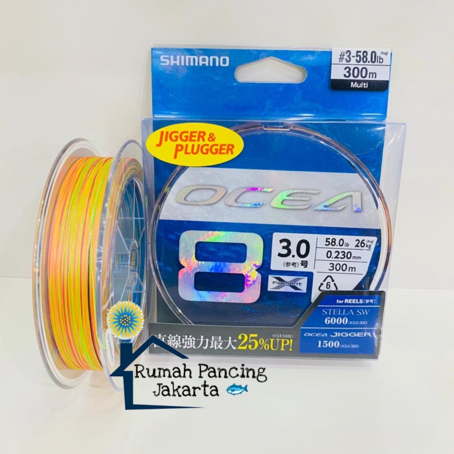 Senar PE Pancing Shimano Ocea 8 - 300m Pe.3 - Pe.6