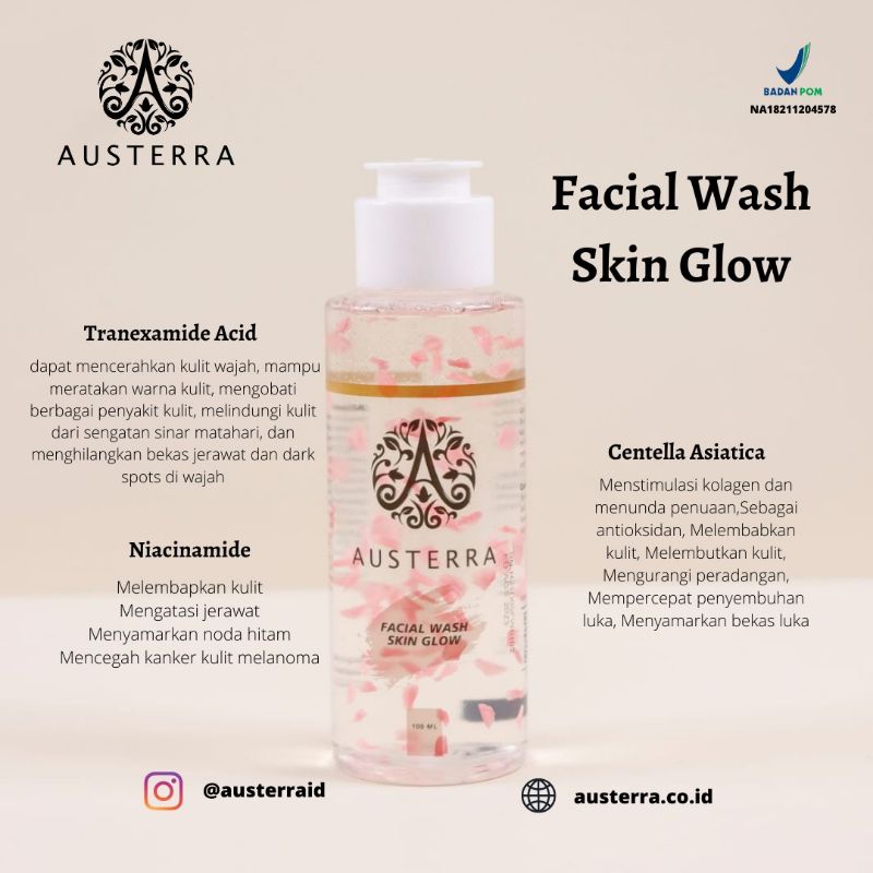 austerra facial wash skin glow