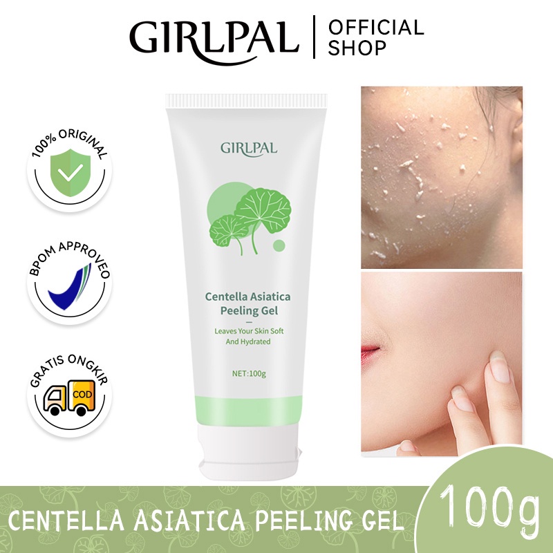 GIRLPAL 2PC/Set Centella Asiatica Peeling Gel &amp; Aloe Vera Gel Gentle Exfoliation Natural Moisturizer Hydrated Skin Care 100g