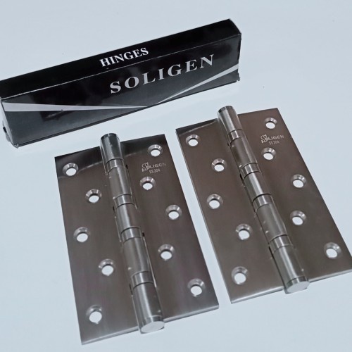 PERTUKANGAN MATERIAL BANGUNAN ENGSEL TEBAL STAINLES 5 INCH / ENGSEL PINTU 5 INCH SOLIGEN