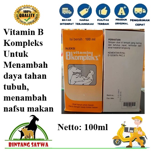 Jual Vitamin B Kompleks Injeksi 100 Ml Medion B Complex Ayam Sapi B ...