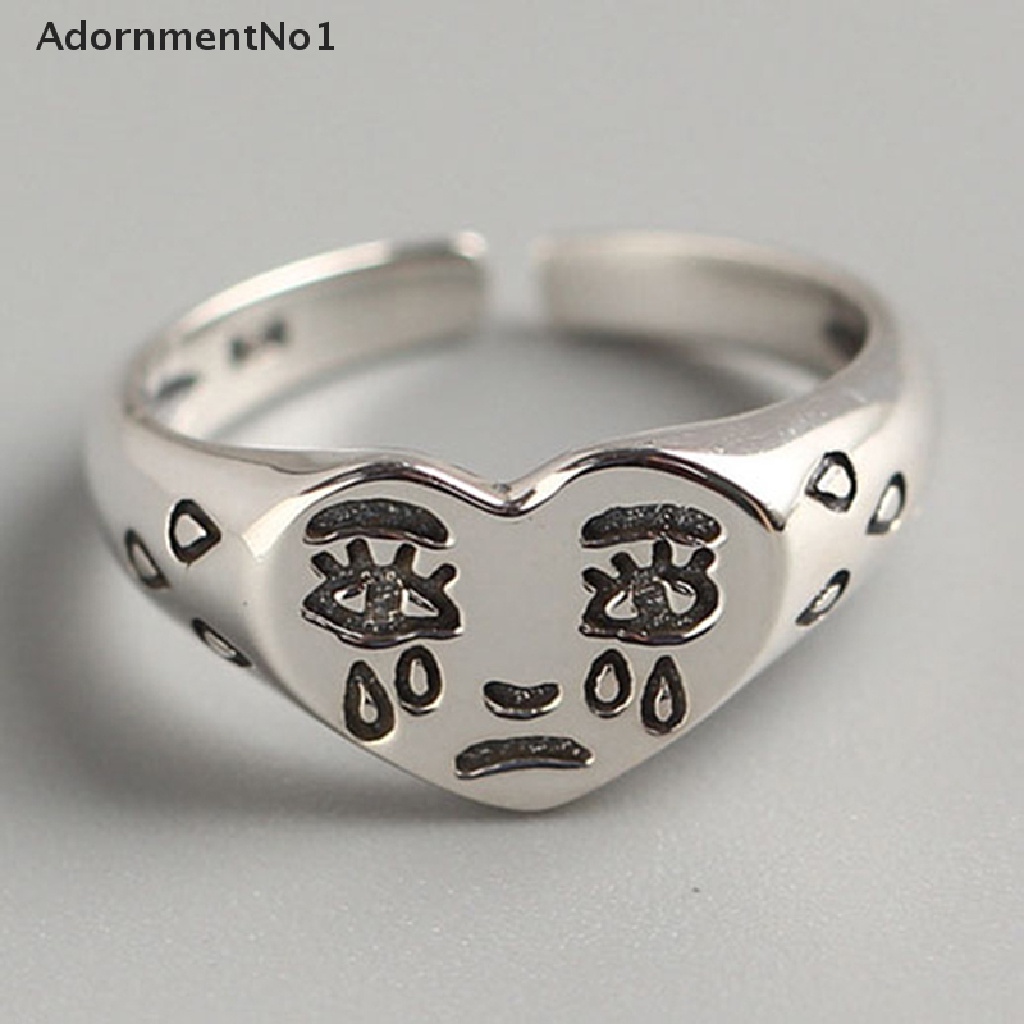 [AdornmentNo1] Creative Crying Face Tears Ring Neutral Retro Fashion Jewelry Wholesale Gift [new]