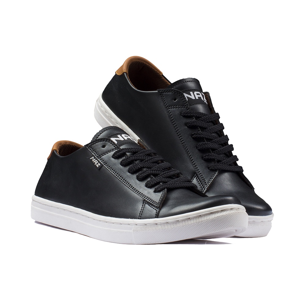 MAXX BLACK |ManNeedMe x NAZ| Sepatu Sneakers Pria Casual Shoes Kets Side Sitch (Jahit Sol) ORIGINAL