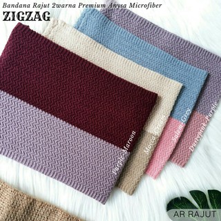 Ciput Rajut Premium Anysa two tone/daleman hijab premium anti melar motif zigzag #1