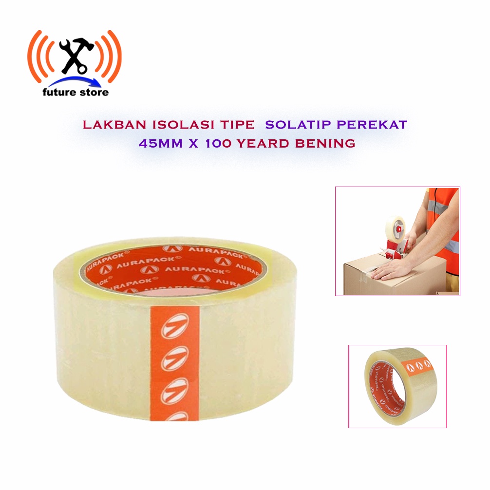 

Lakban Isolasi tape Solatip Perekat Bening 45mm x 100Yard