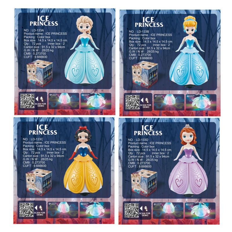 Tma / Mainan Anak  Dancing Princes Elsa Dan Sophia Dan Putri Salju Berlampu Bisa Menari Dan Musik