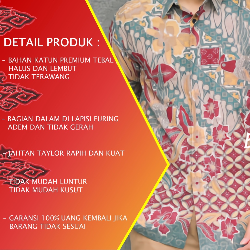 BATIK PREMIUM ALUNA REGULAR LENGAN PANJANG EXCLUSIVE KEMEJA BATIK PRIA PREMIUM SOLO MODERN PCW 120