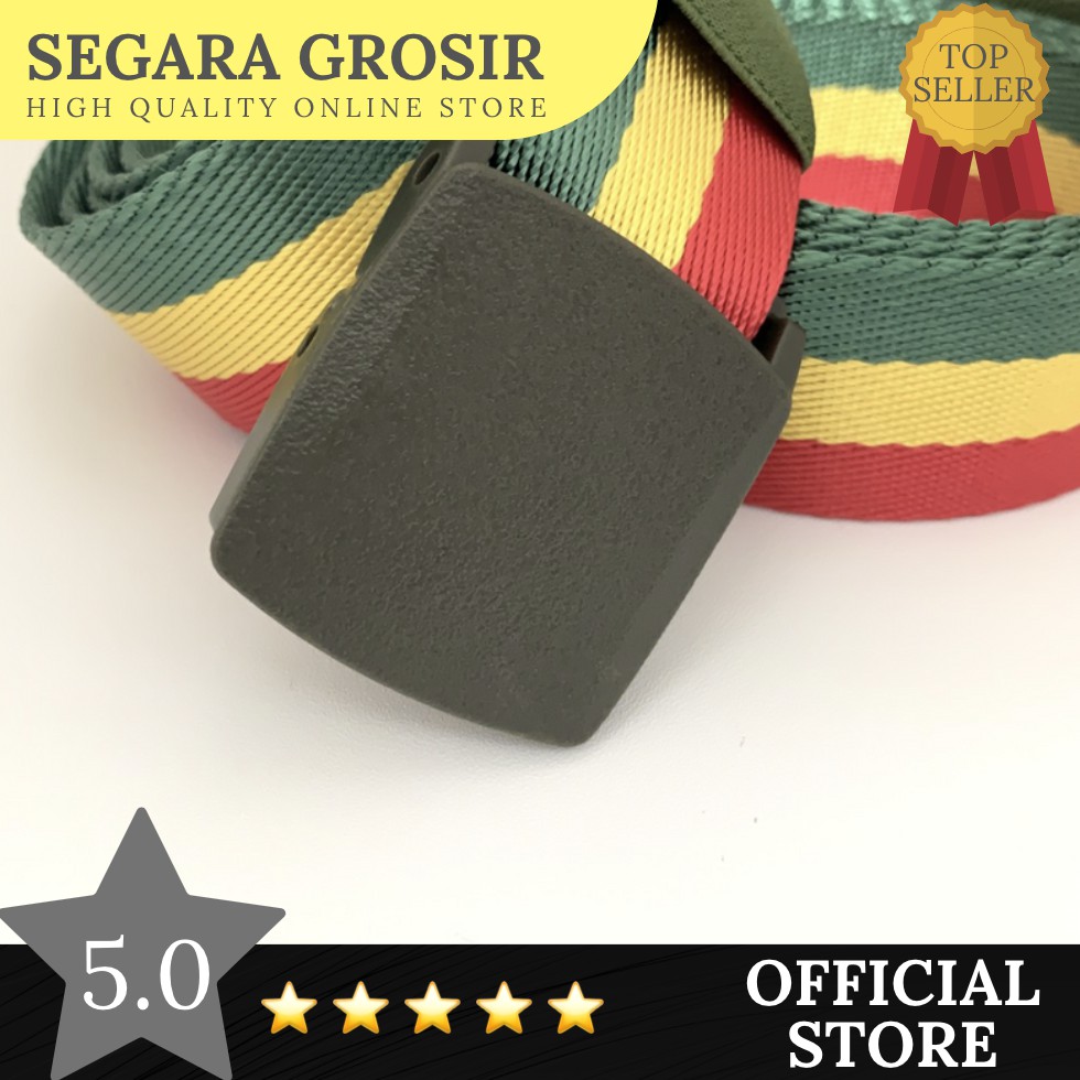 Ikat Pinggang Rasta Gesper Reggae Nylon Ringan Anti Xray Tali Sabuk Pria