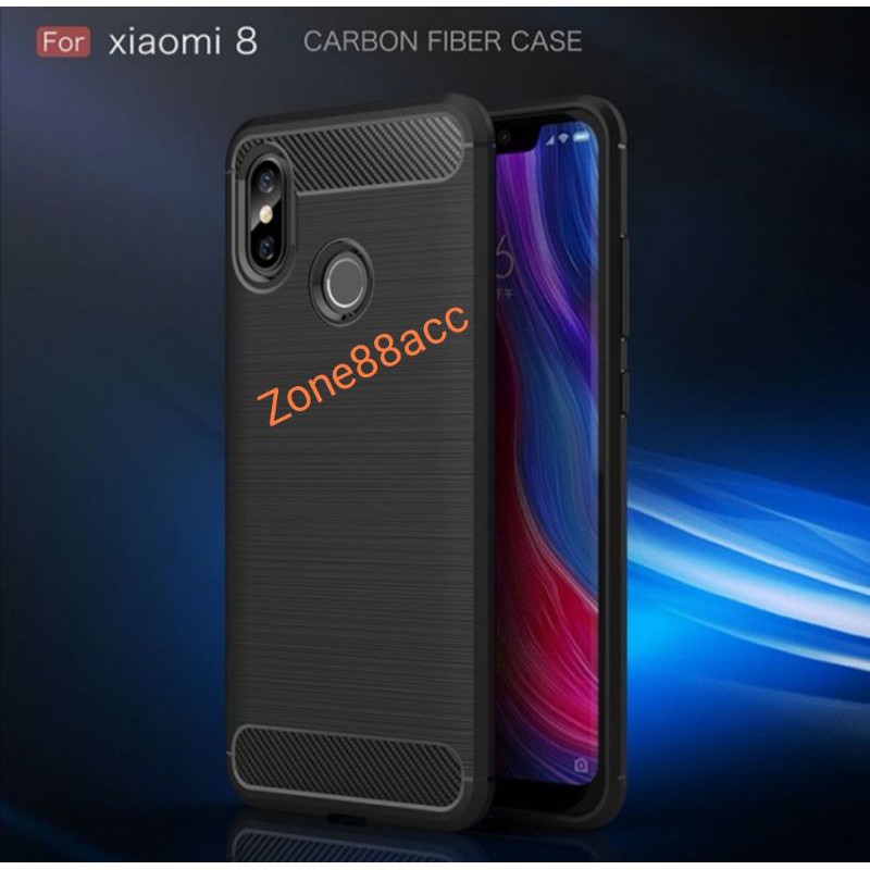 Silicon Case XIAOMI Mi8 Mi 8 Softcase iPAKY Carbon Casing Cover TPU