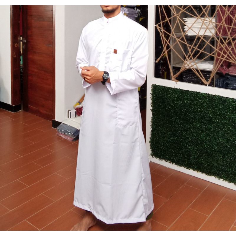 Gamis saudi pria gamis pria polos lengan panjang